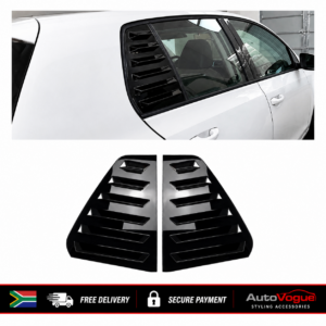 VW Golf 6 Window Louvers Sleek Gloss Black ABS Suitable for MK6 GTI / GTD / R20 / TSI / 6R