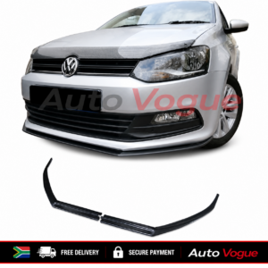 VW Polo 6 2pc Slim Front Bumper Lip Suitable for Volkswagen Polo 6, Trendline / Comfortline / TSI / Vivo /  Highline / GT / 1.2 / 1.4 / 1.6 / etc..