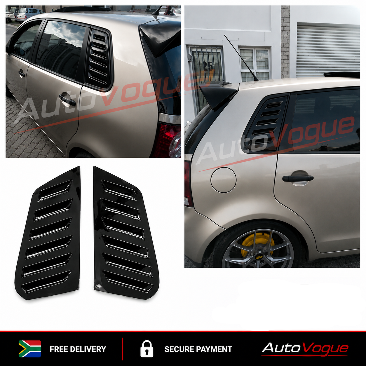 VW Polo 9N3 / Vivo Rear Side Window Louvers