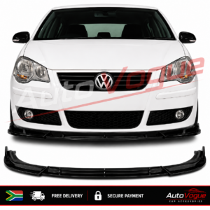 VW Polo 9N3 / Vivo AC Style Front Bumper Lip Top Quality ABS, Glossy Piano Black Suitable for Volkswagen Polo 9N / 9N3 /Vivo / Bujwa / Bah / Trendline / GTI / TDI / GT