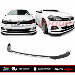 VW Polo AW 1 Piece AC Style Front Bumper Lip Solid 1 Piece Lip, Gloss Black ABS Material Suitabele for Polo 8