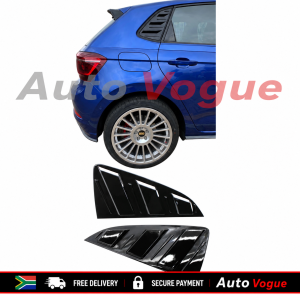 VW Polo AW Rear Side Window Louvers ABS Material, Glossy Piano Black Suitabele for Polo 8