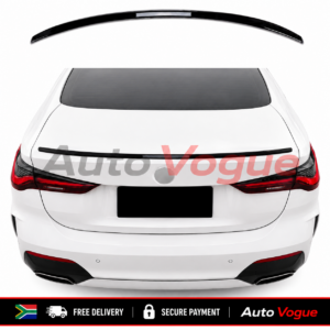 BMW G22 4 Series Coupe fitted with a gloss black slim rear boot spoiler.
