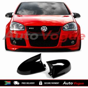 VW Golf 5 GTI fitted with gloss black Wing Style Mirror Covers