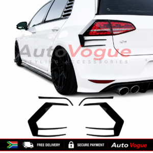 VW Golf 7 fitted with gloss black Razor Style Tail Light Trim Set