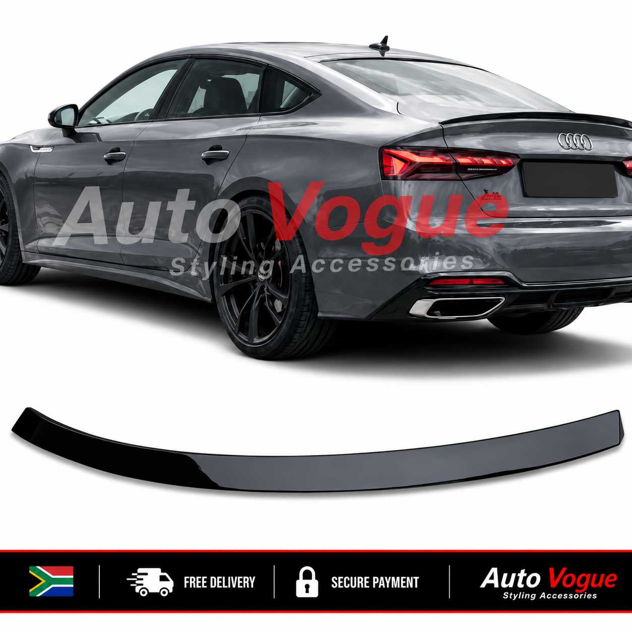 Audi A5 B9 Sportback gloss black rear boot spoiler