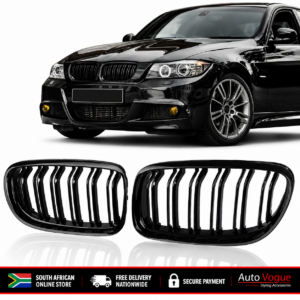 BMW E90 E91 Facelift LCI Double Slat Kidney Grilles Gloss Black