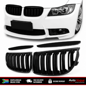 BMW E90 E91 Pre-LCI Double Slat Kidney Grilles Gloss Black
